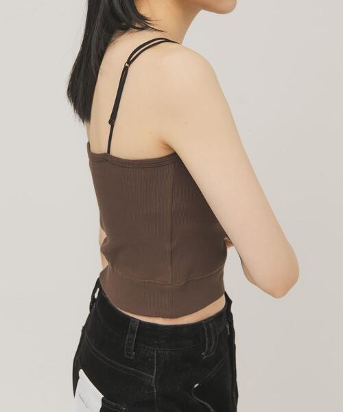 KBF（ケイビーエフ）の「ダブルストラップクロップドキャミソール（キャミソール・レディース・ブラウン/オフホワイト・ONE）」の12枚目の写真