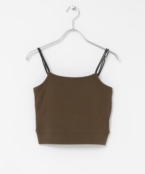 KBF（ケイビーエフ）の「ダブルストラップクロップドキャミソール（キャミソール・レディース・ブラウン/オフホワイト・ONE）」の13枚目の写真