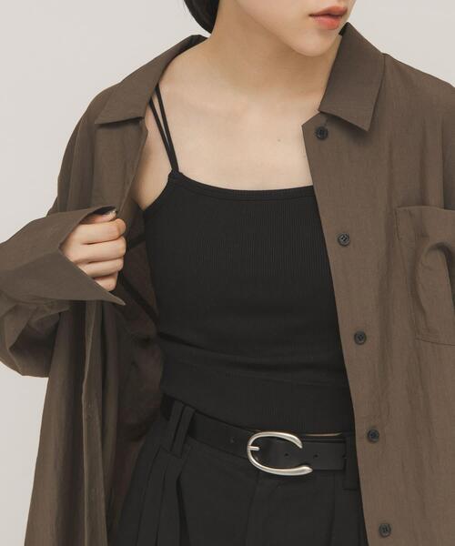 KBF（ケイビーエフ）の「ダブルストラップクロップドキャミソール（キャミソール・レディース・ブラウン/オフホワイト・ONE）」の19枚目の写真