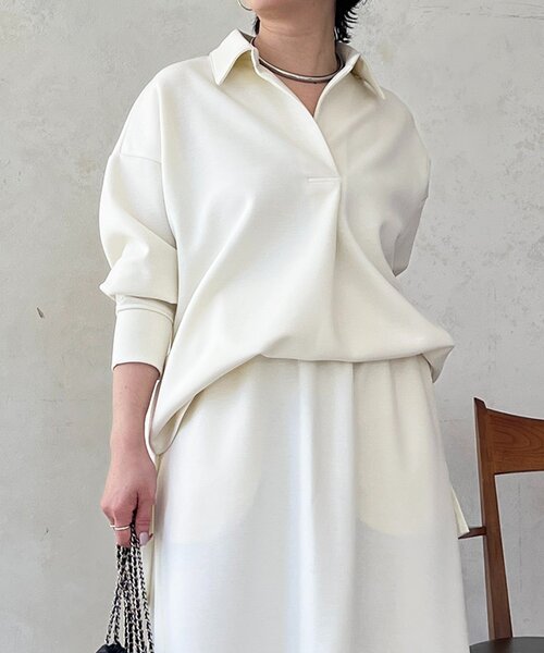 un dix cors（アンディコール）の「スキッパーセットアップ（ワンピース・レディース・アイボリー/グレイッシュベージュ/カーキ・FREE）」の11枚目の写真