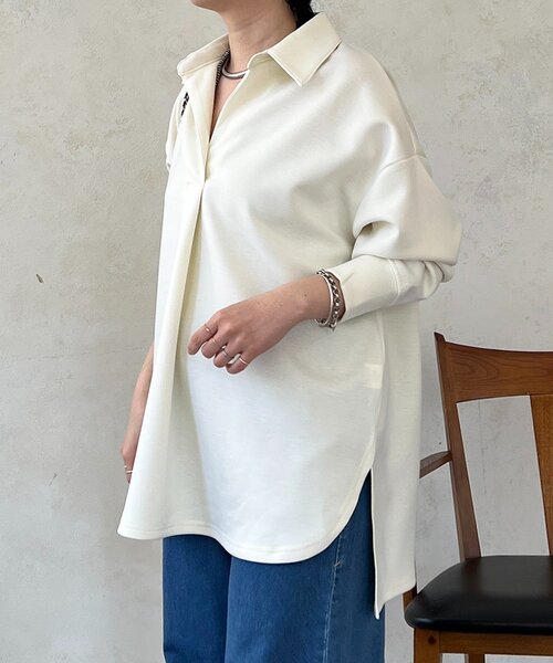 un dix cors（アンディコール）の「スキッパーセットアップ（ワンピース・レディース・アイボリー/グレイッシュベージュ/カーキ・FREE）」の7枚目の写真