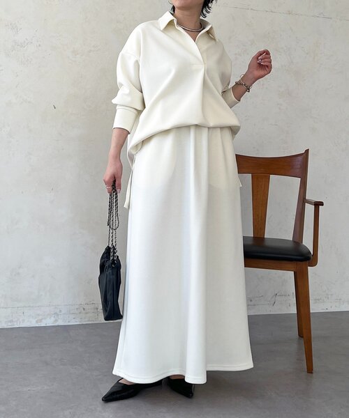 un dix cors（アンディコール）の「スキッパーセットアップ（ワンピース・レディース・アイボリー/グレイッシュベージュ/カーキ・FREE）」の5枚目の写真