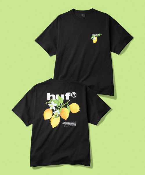 HUF(ハフ)の「SOUR LEMON TEE(Tシャツ/カットソー・メンズ・ブラック/ライトブルー/ホワイト/ネイビー/グレイッシュベージュ・S/M/L/XL/XXL)」の1枚目の写真