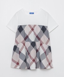 BLUE LABEL CRESTBRIDGE（ブルーレーベルクレストブリッジ）の「クレストブリッジチェックティアードコンビTシャツ（Tシャツ/カットソー）」