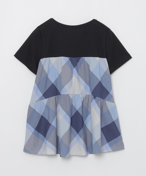 BLUE LABEL CRESTBRIDGE（ブルーレーベルクレストブリッジ）の「クレストブリッジチェックティアードコンビTシャツ（Tシャツ/カットソー・レディース・ブルー系その他2/パープル系その他4・38/40）」の3枚目の写真