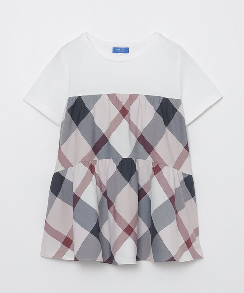 BLUE LABEL CRESTBRIDGE（ブルーレーベルクレストブリッジ）の「クレストブリッジチェックティアードコンビTシャツ（Tシャツ/カットソー・レディース・ブルー系その他2/パープル系その他4・38/40）」の6枚目の写真