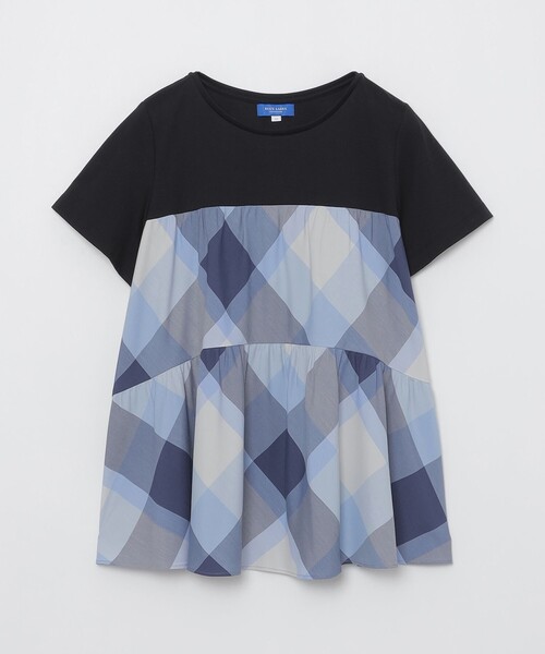 BLUE LABEL CRESTBRIDGE(ブルーレーベルクレストブリッジ)の「クレストブリッジチェックティアードコンビTシャツ(Tシャツ/カットソー・レディース・ブルー系その他2/パープル系その他4・38/40)」の7枚目の写真