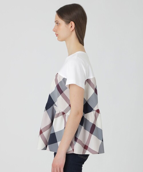 BLUE LABEL CRESTBRIDGE(ブルーレーベルクレストブリッジ)の「クレストブリッジチェックティアードコンビTシャツ(Tシャツ/カットソー・レディース・ブルー系その他2/パープル系その他4・38/40)」の10枚目の写真
