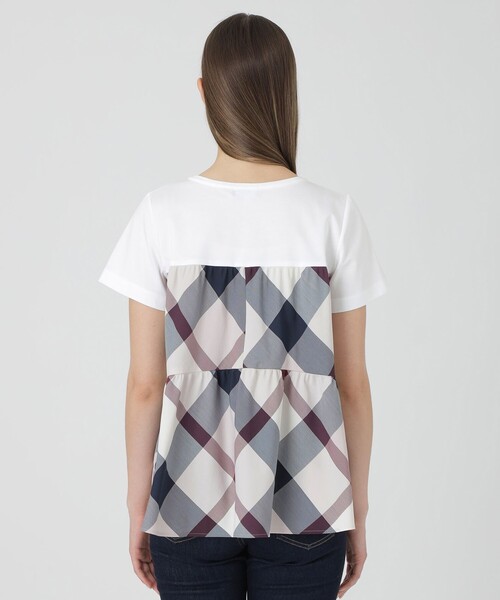 BLUE LABEL CRESTBRIDGE(ブルーレーベルクレストブリッジ)の「クレストブリッジチェックティアードコンビTシャツ(Tシャツ/カットソー・レディース・ブルー系その他2/パープル系その他4・38/40)」の11枚目の写真