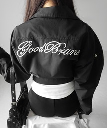me+em select（ミームセレクト）の「【 ２color 】レタリングバックロゴスタンドカラーショートブルゾン ／ lettering back logo stand collar short blouson（ブルゾン）」