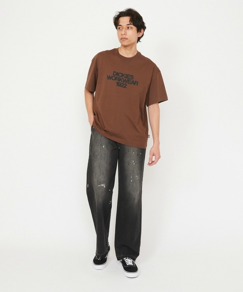 Dickies(ディッキーズ)の「Dickies/ディッキ-ズ トーリーTシャツ/ロゴTシャツ/半袖Tシャツ(Tシャツ/カットソー・メンズ・ホワイト/ブラウン・MEDIUM/LARGE/X-LARGE/SMALL)」の3枚目の写真