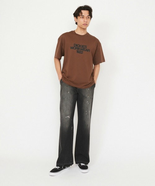 Dickies(ディッキーズ)の「Dickies/ディッキ-ズ トーリーTシャツ/ロゴTシャツ/半袖Tシャツ(Tシャツ/カットソー・メンズ・ホワイト/ブラウン・MEDIUM/LARGE/X-LARGE/SMALL)」の11枚目の写真