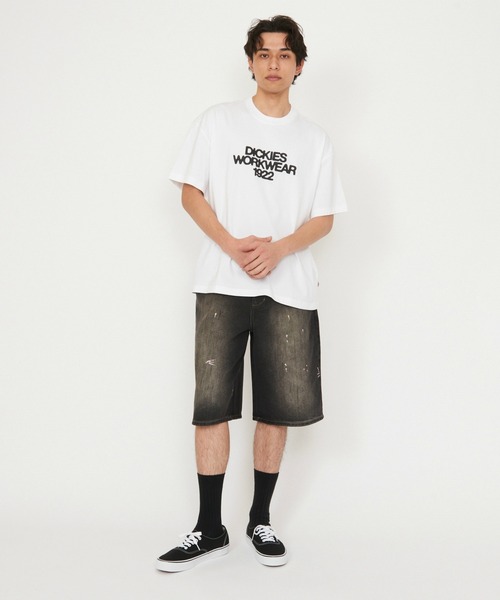 Dickies(ディッキーズ)の「Dickies/ディッキ-ズ トーリーTシャツ/ロゴTシャツ/半袖Tシャツ(Tシャツ/カットソー・メンズ・ホワイト/ブラウン・MEDIUM/LARGE/X-LARGE/SMALL)」の4枚目の写真