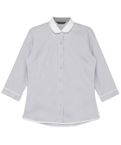 TOKYO SHIRTS(トウキョウシャツ)の「形態安定ノンアイロン ラウンド 7分袖ビジネスワイシャツ(ビジネスシャツ・レディース・グレー・XL/LL/L/M/S)」の1枚目の写真