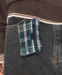 XTONZ（エクストーンズ）の「XTA111 チェックマルチポケットキーホルダー付きカード財布 (GREEN)（札入れ/マネークリップ）」