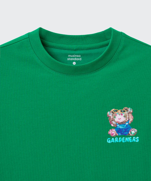 MUSINSA STANDARD KIDS（ムシンサスタンダードキッズ）の「[スロコースターコラボ] ガードナーズアイコンTシャツ [アイリッシュグリーン]（Tシャツ/カットソー・レディース・その他・120/140/150/160/130）」の5枚目の写真