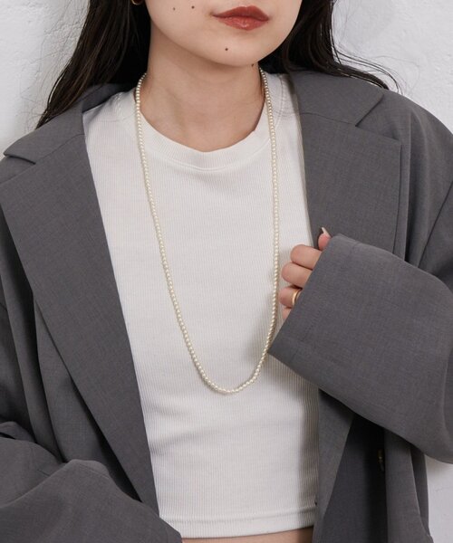 CIAOPANIC TYPY(チャオパニックティピー)の「: lilスモールパールネックレス(ネックレス・レディース・ホワイト・ONE SIZE)」の3枚目の写真