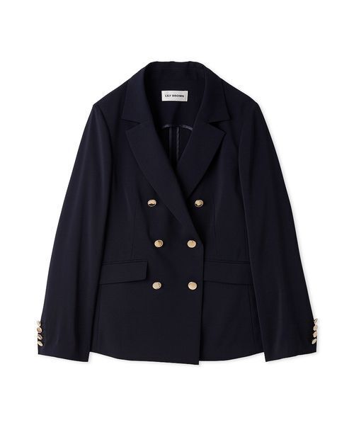 【美品】LILY BROWN ネイビー ダブルブレストジャケット LILY BROWN（リリーブラウン）の「ダブルブレストジャケット