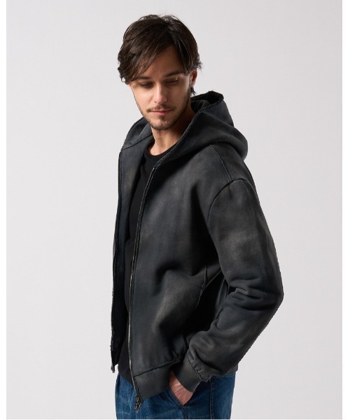 wjk(ダヴルジェイケイ)の「fade zip-up hoodie(ブルゾン・メンズ・ブラック/ベージュ/ネイビー・SMALL/MEDIUM/LARGE/X-LARGE)」の7枚目の写真