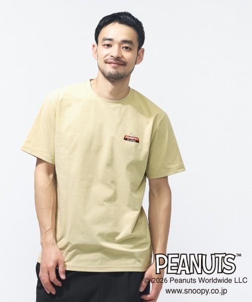 PEANUTS(ピーナッツ)の「ピーナッツ グラフィックTシャツ ピザ(Tシャツ/カットソー・メンズ・オフホワイト/チャコールグレー/イエロー・S/M/L/LL/3L)」の1枚目の写真