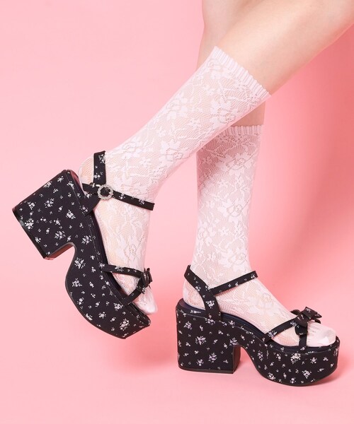 cs T&P(シーエスティーアンドピー)の「厚底バレーコアリボンサンダル(サンダル・レディース・ブラック系8/アイボリー/ブラック/ブラック系1・M/S/LL/L)」の5枚目の写真
