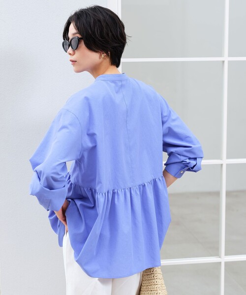 size SHORTあり］ペプラム ブラウス UVカット 通気性 吸水速乾（シャツ