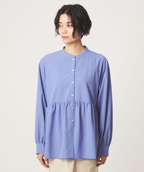 green label relaxing（グリーンレーベルリラクシング）の「［size SHORTあり］ペプラム ブラウス UVカット 通気性 吸水速乾（シャツ/ブラウス・レディース・ライム/ダークブラウン/オフホワイト/ライラック・FREE/SHORT）」の13枚目の写真