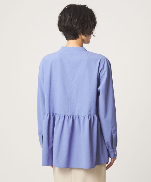 green label relaxing（グリーンレーベルリラクシング）の「［size SHORTあり］ペプラム ブラウス UVカット 通気性 吸水速乾（シャツ/ブラウス・レディース・ライム/ダークブラウン/オフホワイト/ライラック・FREE/SHORT）」の15枚目の写真