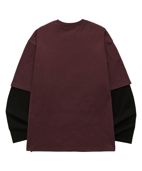 VANNWORKS（バンワークス）の「レイヤードBALANCEロングスリーブ（VVLL0227）バーガンディ/ブラック（Tシャツ/カットソー・メンズ・その他・SMALL/MEDIUM/LARGE/X-LARGE）」の2枚目の写真