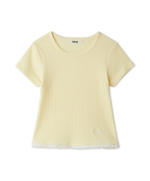 FURFUR(ファーファー)の「フリルヘムコンパクトTシャツ(Tシャツ/カットソー・レディース・ブラック/ピンク/ホワイト/イエロー・F)」の3枚目の写真