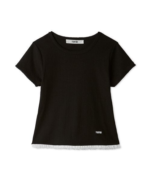 FURFUR(ファーファー)の「フリルヘムコンパクトTシャツ(Tシャツ/カットソー・レディース・ブラック/ピンク/ホワイト/イエロー・F)」の2枚目の写真