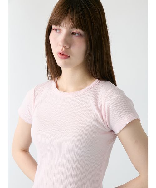 FURFUR(ファーファー)の「フリルヘムコンパクトTシャツ(Tシャツ/カットソー・レディース・ブラック/ピンク/ホワイト/イエロー・F)」の9枚目の写真