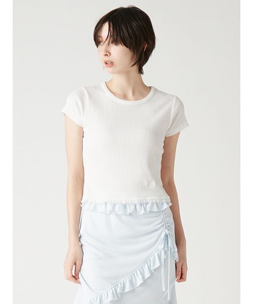 FURFUR(ファーファー)の「フリルヘムコンパクトTシャツ(Tシャツ/カットソー・レディース・ブラック/ピンク/ホワイト/イエロー・F)」の15枚目の写真