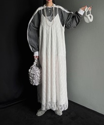 LYEON（リヨン）の「レース切替フレアロングキャミワンピース（ワンピース）」