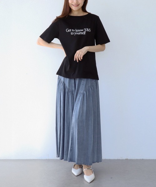 Jines(ジネス)の「テンセルデニムギャザースカート(スカート・レディース・ブルー・38)」の3枚目の写真