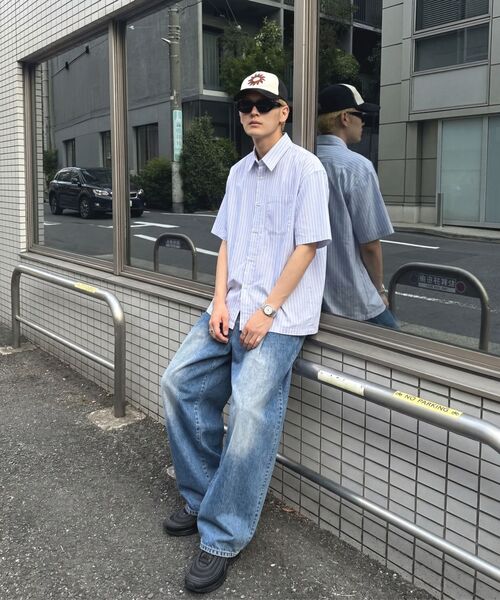 AGOD（エージーオーディー）の「クロップハーフストライプシャツ[グレー]（シャツ/ブラウス・レディース・その他・SMALL/MEDIUM/LARGE）」の3枚目の写真