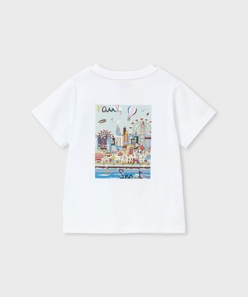 Paul Smith JUNIOR(ポールスミスジュニア)の「ジュニア オーシャン・シーサイド ポストカード Tシャツ / 893197 3561213(Tシャツ/カットソー・キッズ・オフホワイト/ブルー・130cm/120cm/100cm/110cm)」の1枚目の写真