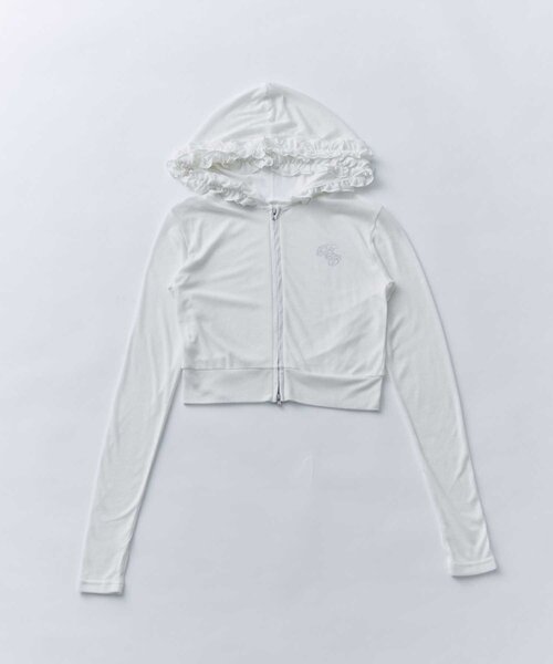 OLIVE des OLIVE(オリーブデオリーブ)の「【Belle Charme】UV Cut Frill Zip Hoodie(パーカー・レディース・アイボリー/ブラック/ピンク・FREE)」の14枚目の写真
