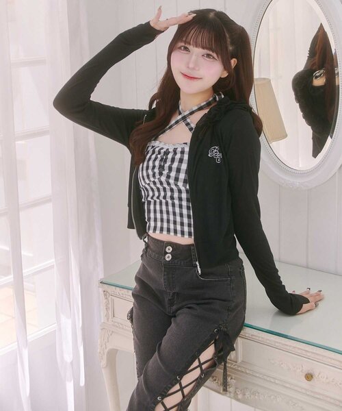 Belle Charme】UV Cut Frill Zip Hoodie（パーカー）｜OLIVE des OLIVE