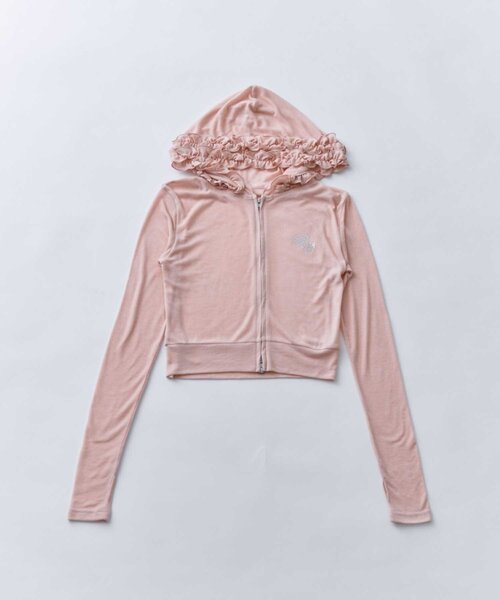 OLIVE des OLIVE(オリーブデオリーブ)の「【Belle Charme】UV Cut Frill Zip Hoodie(パーカー・レディース・アイボリー/ブラック/ピンク・FREE)」の9枚目の写真
