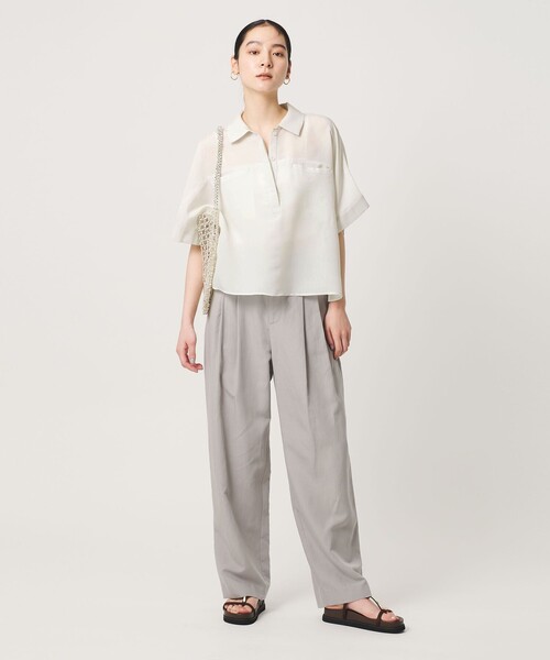 BEAUTY&YOUTH UNITED ARROWS(ビューティーアンドユースユナイテッドアローズ)の「レーヨンポリエステル ストライプ チュニック(シャツ/ブラウス・レディース・ライム/ブラック/ライトブルー・FREE)」の11枚目の写真