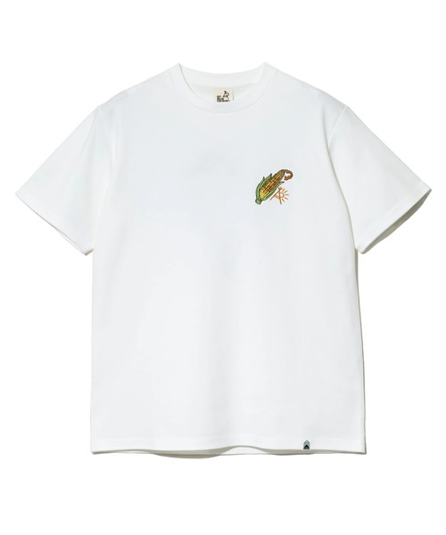go slow caravan(ゴースローキャラバン)の「PIECLEX とうもろこし刺繍 TEE(Tシャツ/カットソー・メンズ・ブルー/ホワイト・MEDIUM/LARGE/X-LARGE)」の10枚目の写真