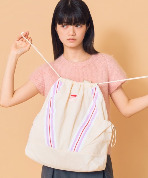 Casselini(キャセリーニ)の「Casselini(キャセリーニ)FILAライントートバッグ(トートバッグ・レディース・アイボリー/ブラック/ピンク・FREE)」の13枚目の写真