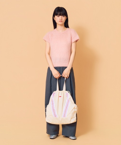 Casselini(キャセリーニ)の「Casselini(キャセリーニ)FILAライントートバッグ(トートバッグ・レディース・アイボリー/ブラック/ピンク・FREE)」の15枚目の写真
