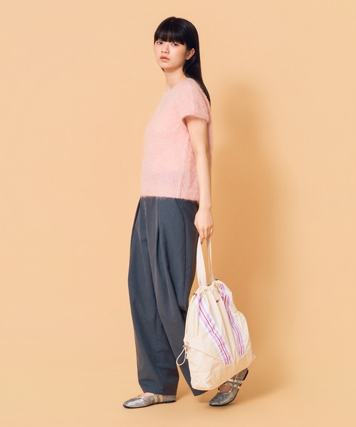 Casselini(キャセリーニ)の「Casselini(キャセリーニ)FILAライントートバッグ(トートバッグ・レディース・アイボリー/ブラック/ピンク・FREE)」の16枚目の写真