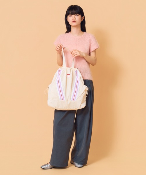 Casselini(キャセリーニ)の「Casselini(キャセリーニ)FILAライントートバッグ(トートバッグ・レディース・アイボリー/ブラック/ピンク・FREE)」の17枚目の写真