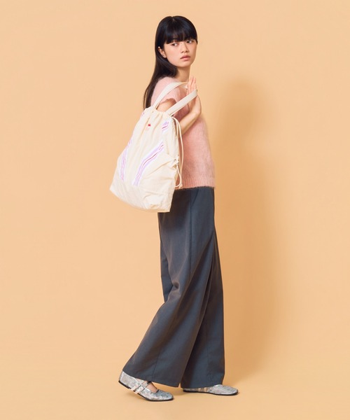 Casselini(キャセリーニ)の「Casselini(キャセリーニ)FILAライントートバッグ(トートバッグ・レディース・アイボリー/ブラック/ピンク・FREE)」の18枚目の写真