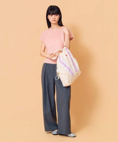 Casselini(キャセリーニ)の「Casselini(キャセリーニ)FILAライントートバッグ(トートバッグ・レディース・アイボリー/ブラック/ピンク・FREE)」の19枚目の写真