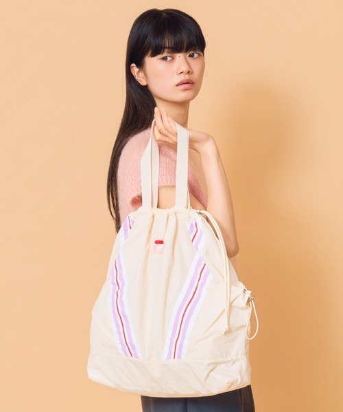 Casselini(キャセリーニ)の「Casselini(キャセリーニ)FILAライントートバッグ(トートバッグ・レディース・アイボリー/ブラック/ピンク・FREE)」の14枚目の写真