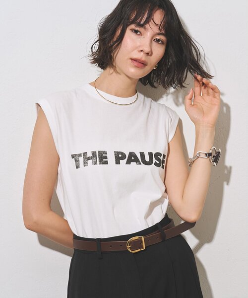 THE PAUSE（ザ ポーズ）の「【THE PAUSE】THE PAUSE ノースリーブTEE（Tシャツ/カットソー・レディース・チャコールグレー/オフホワイト・FREE）」の14枚目の写真